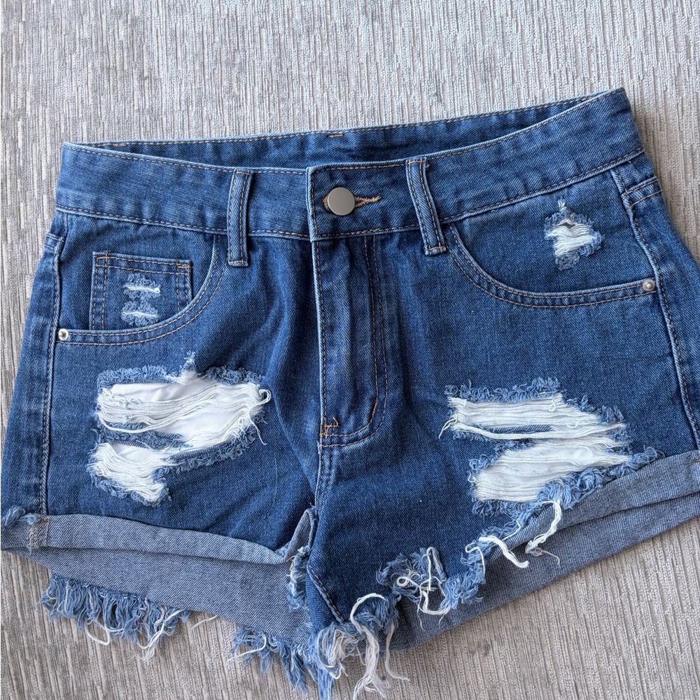 Distressed Denim Women Shorts